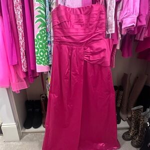 BCBGMaxAzria Pink Ruched Strapless Dress